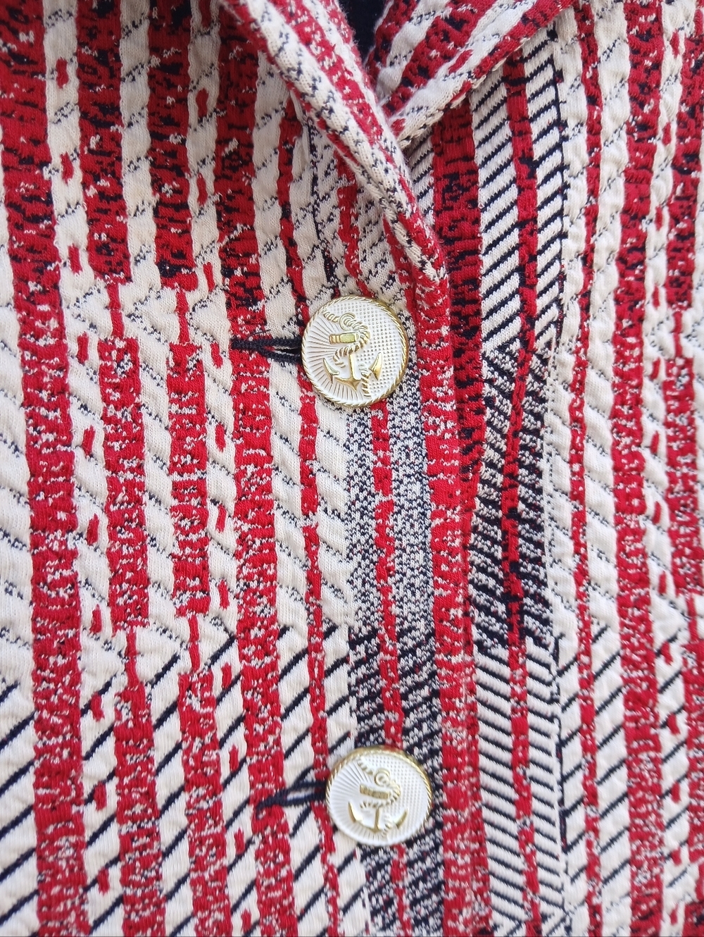 Cabi Red Patchwork Blazer Nautical Size Medium - Picture 4 of 10
